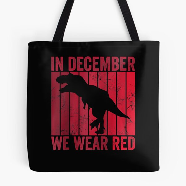 Item preview, In December We Wear Red Dinosaur Aids Awareness Raglan Baseball Tee designed and sold by EagmianPheolea.