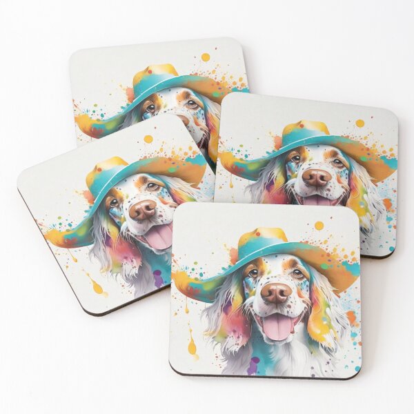 Item preview, English Setter Dog Portrait With Rainhat designed and sold by Wolfheartart.