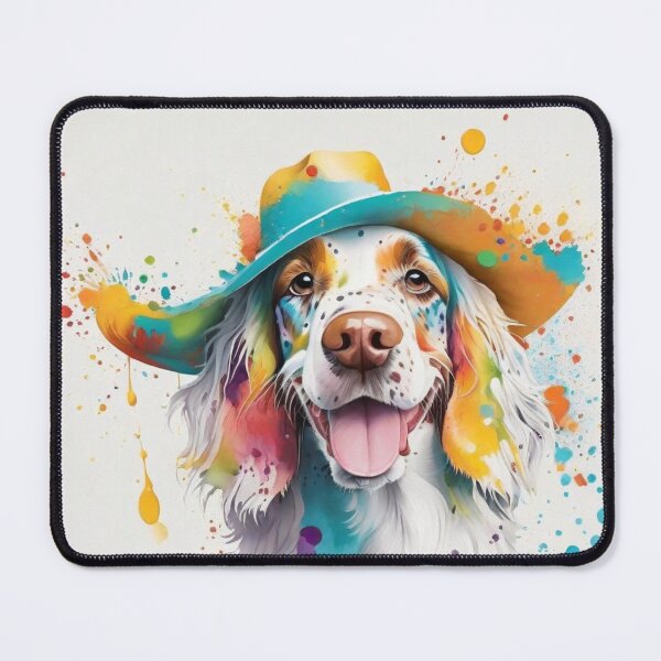 Item preview, English Setter Dog Portrait With Rainhat designed and sold by Wolfheartart.
