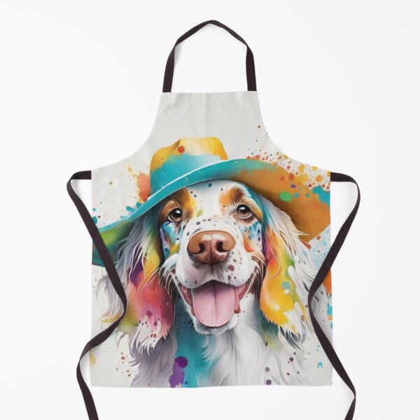 Item preview, English Setter Dog Portrait With Rainhat designed and sold by Wolfheartart.