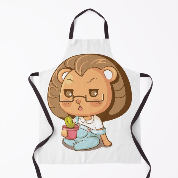 Item preview, Chibi Lion with Glasses Holding a Cactus Illustration designed and sold by mumeaw.