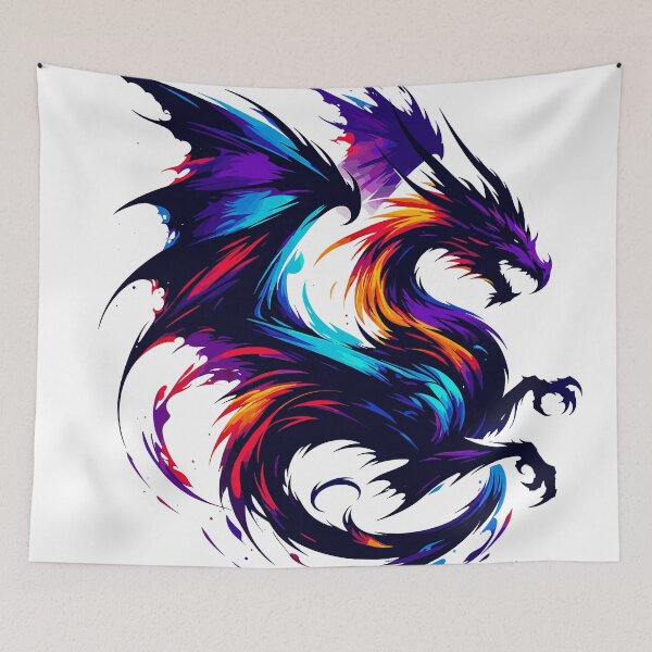 Aperçu de l'œuvre Dragon de Feu Mystique - Oeuvre Abstraite Colorée créée et vendue par RyanBelandres.