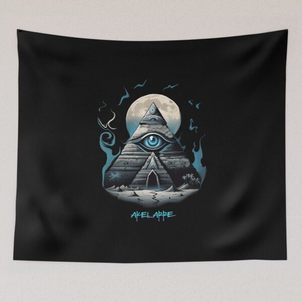 Item preview, Pyramid with blue eye and moon, Akelarre designed and sold by AkelarreDesigns.