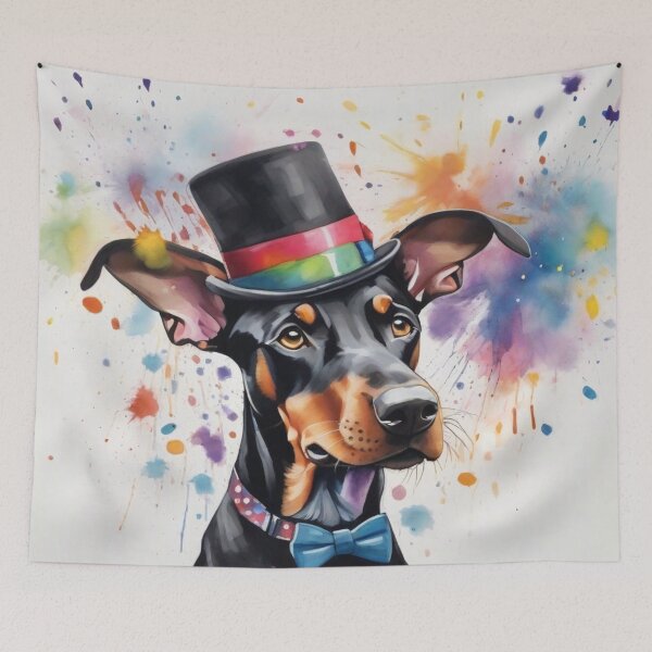 Item preview, Doberman Dog Portrait With Top Hat designed and sold by Wolfheartart.