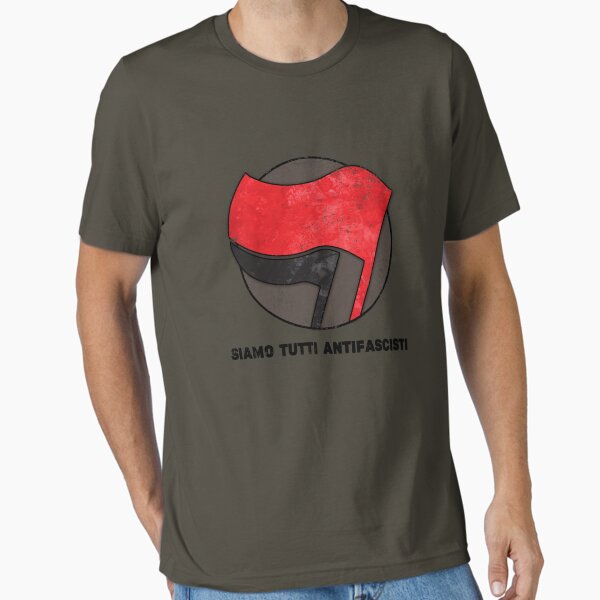 Vista previa del artículo con la obra «Antifa - Siamo tutti antifascisti», diseñado y vendido por Libertat.