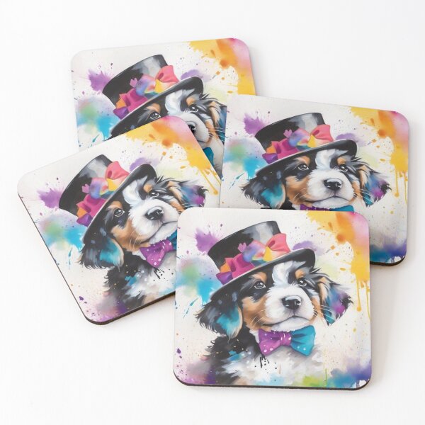 Item preview, Newfoundland Puppy Dog Illustration With Cowboy Hat designed and sold by Wolfheartart.
