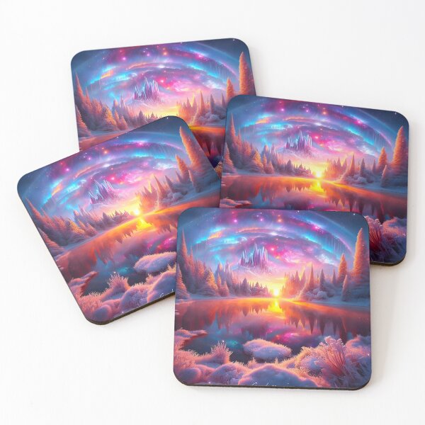 Item preview, Colorful sunrise in winterland designed and sold by AI-Only Creations.