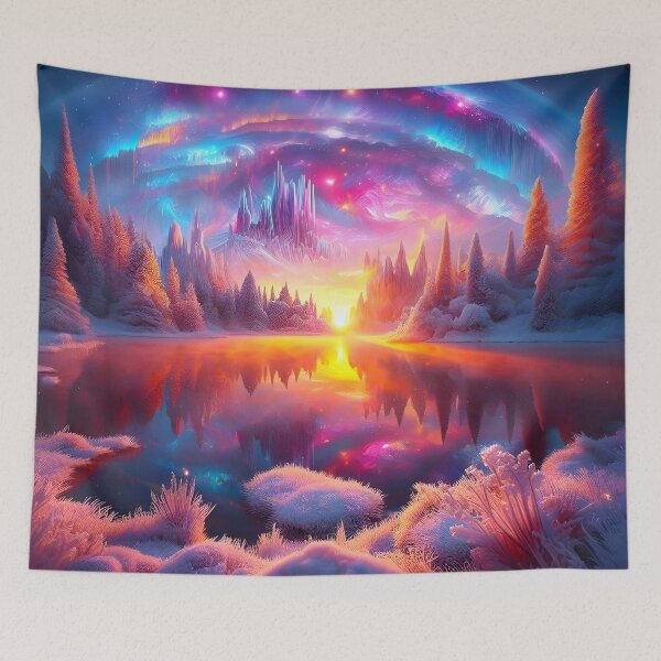 Item preview, Colorful sunrise in winterland designed and sold by AI-Only Creations.