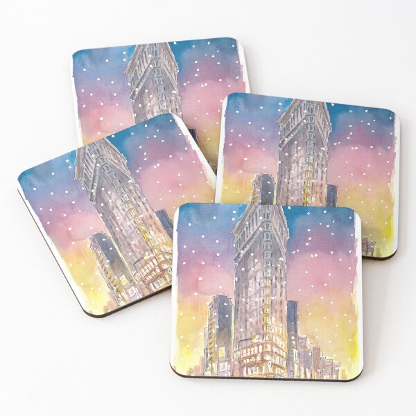 Item preview, Winter in New York City Romantic Snow Fall and Flatiron Manhattan Dreams designed and sold by artshop77.