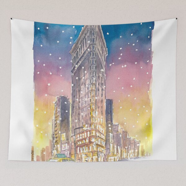 Item preview, Winter in New York City Romantic Snow Fall and Flatiron Manhattan Dreams designed and sold by artshop77.