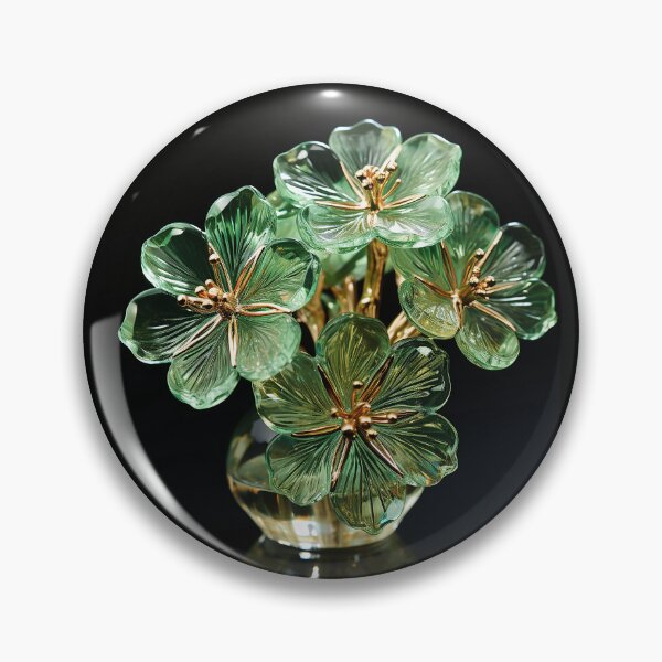 Item preview, Golden & Green Glass Flowers designed and sold by 3po3.
