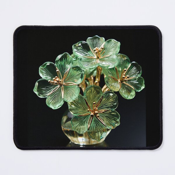Item preview, Golden & Green Glass Flowers designed and sold by 3po3.