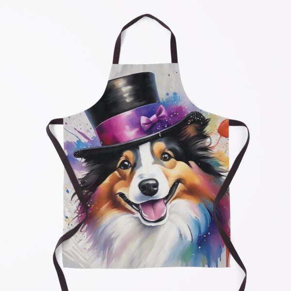 Item preview, Collie Dog Portrait With A Top Hat designed and sold by Wolfheartart.