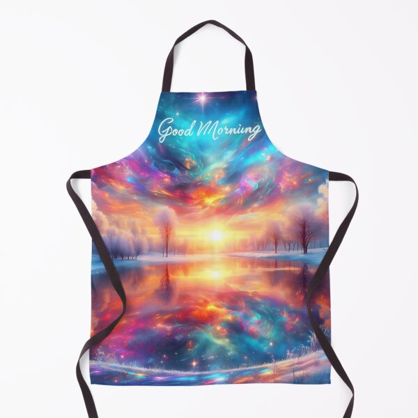 Item preview, Colorful sunrise in winterland "Good morning" designed and sold by AI-Only Creations.