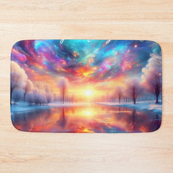Item preview, Colorful sunrise in winterland "Good morning" designed and sold by AI-Only Creations.