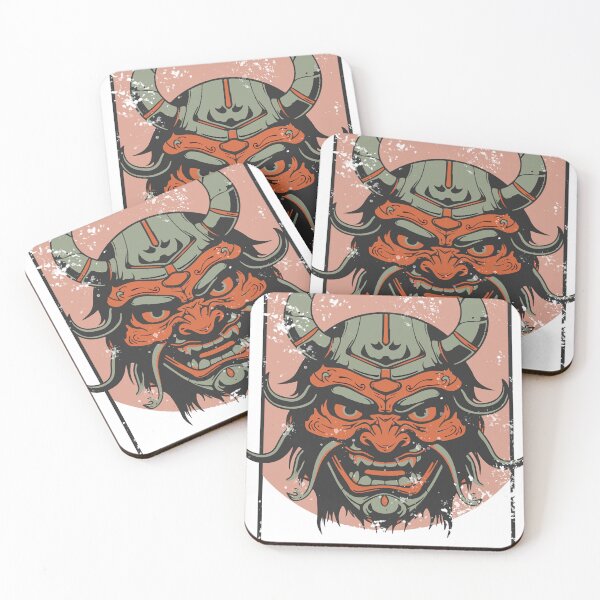 Item preview, Grunge Samurai Mask Tee - Edgy Warrior Design Shirt - Unique Japanese Art Inspired T-Shirt - Cool Street Style Apparel designed and sold by Shtick.