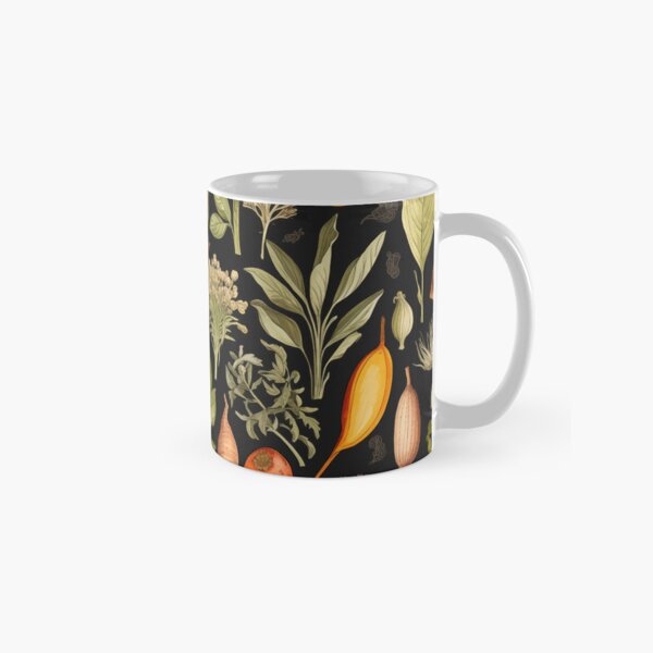 Item preview, Vintage botanical illustrations of herbs and spices in a repeating pattern. designed and sold by alexrow.