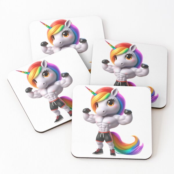 Item preview, Cute Strong or Muscular Rainbow Unicorn No. 1 designed and sold by Nathalymx.