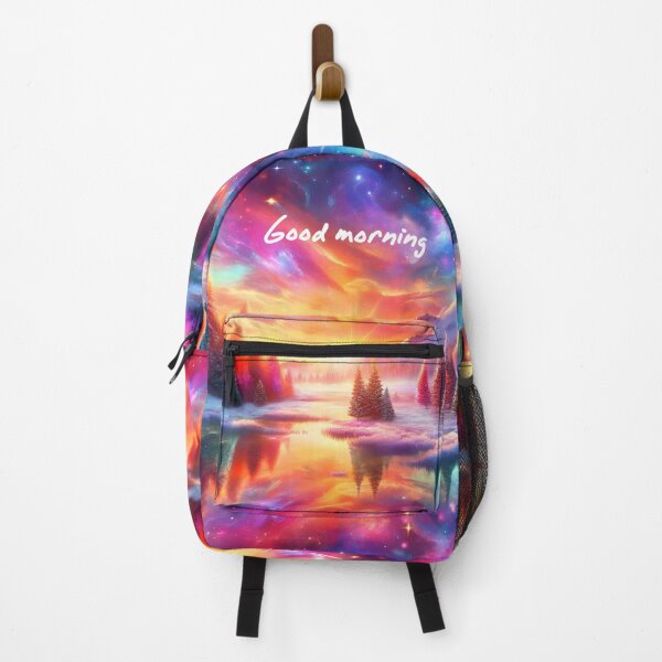 Item preview, Colorful sunrise in winterland "Good morning" designed and sold by AI-Only Creations.