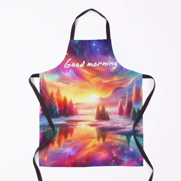 Item preview, Colorful sunrise in winterland "Good morning" designed and sold by AI-Only Creations.