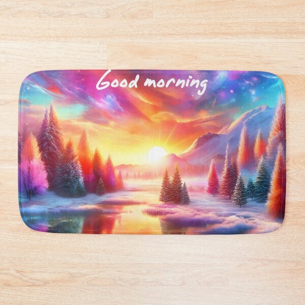 Item preview, Colorful sunrise in winterland "Good morning" designed and sold by AI-Only Creations.