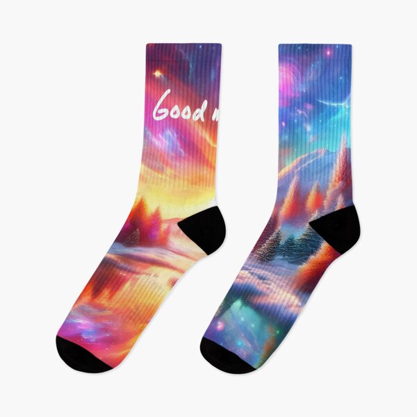 Item preview, Colorful sunrise in winterland "Good morning" designed and sold by AI-Only Creations.