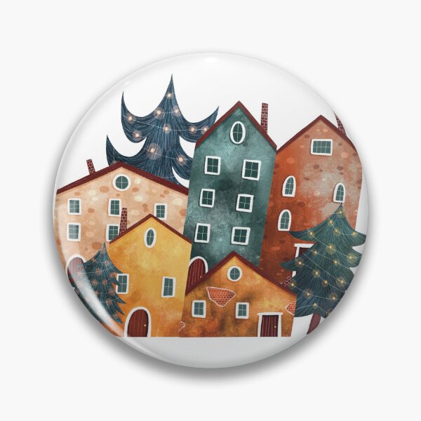 Item preview, Christmas Village Spot Illustration designed and sold by Marta Pilosio Illustration.