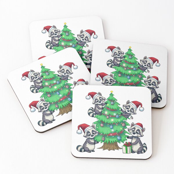 Item preview, Raccoon Raccoons Marry Christmas Friendly designed and sold by Martolina33.