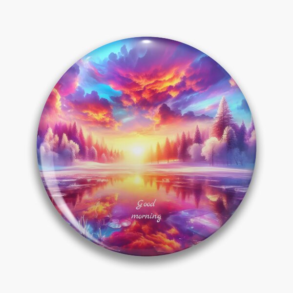 Item preview, Colorful sunrise in winterland "Good morning" designed and sold by AI-Only Creations.