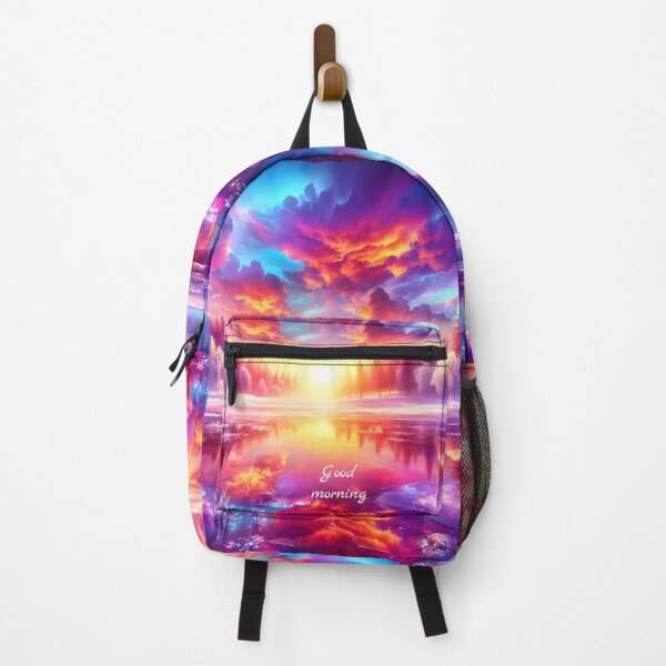 Item preview, Colorful sunrise in winterland "Good morning" designed and sold by AI-Only Creations.