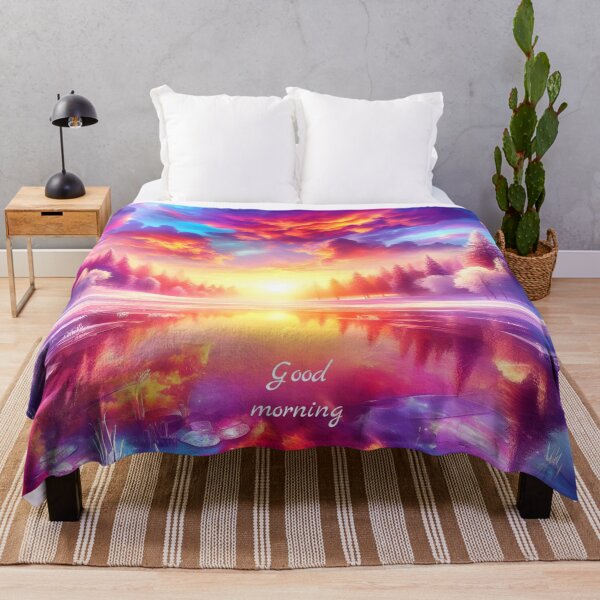 Item preview, Colorful sunrise in winterland "Good morning" designed and sold by AI-Only Creations.