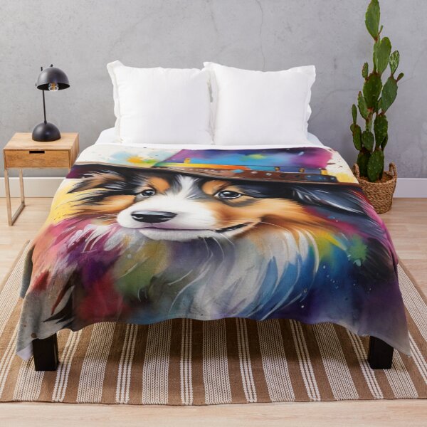 Item preview, Collie Puppy Dog Portrait With Cowboy Hat designed and sold by Wolfheartart.
