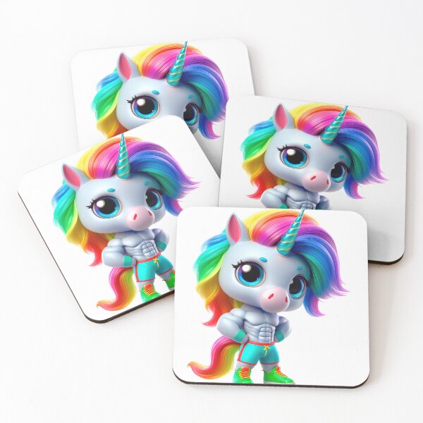 Item preview, Cute Strong or Muscular Rainbow Unicorn No. 7 designed and sold by Nathalymx.