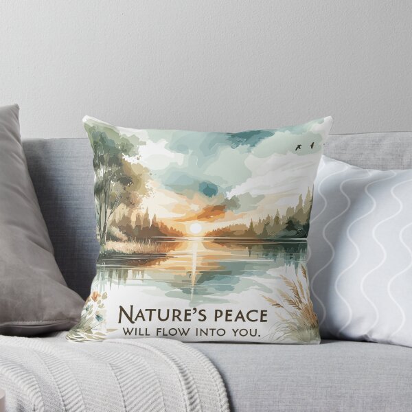 Item preview, Tranquil lake, watercolor, sunrise, "Nature's Peace Flows" designed and sold by ArtInPrint.