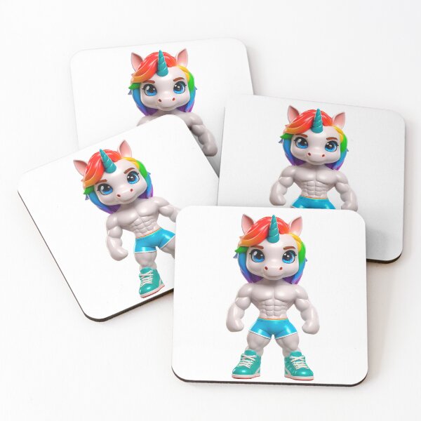 Item preview, Cute Strong Rainbow Unicorn or Front Muscle No. 9 designed and sold by Nathalymx.