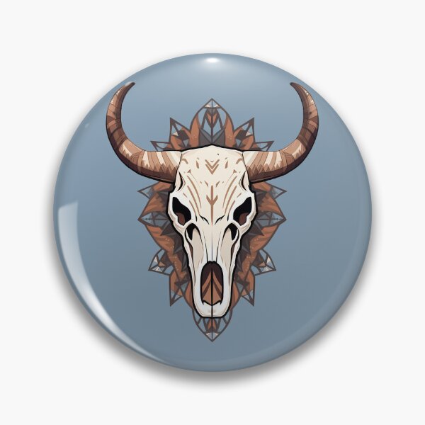 Item preview, Cow Skull Geometry Rustic Brown and Blue Patterns designed and sold by meganohm.
