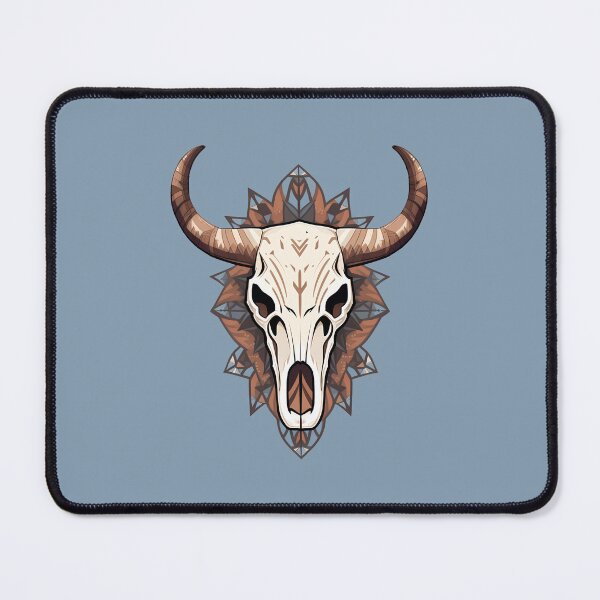Item preview, Cow Skull Geometry Rustic Brown and Blue Patterns designed and sold by meganohm.