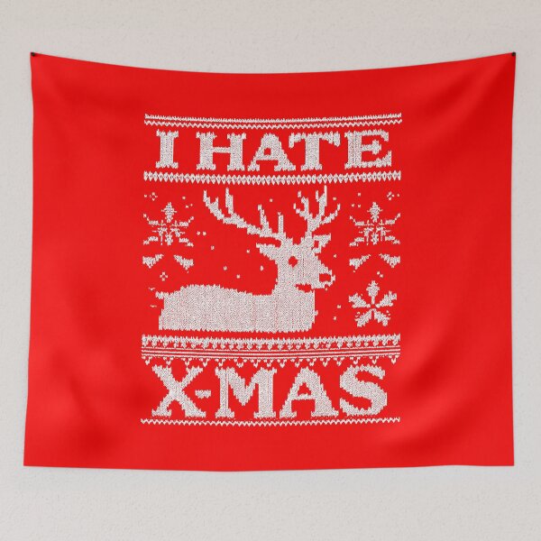 Item preview, I Hate X-Mas Ugly Christmas Sweater  designed and sold by OneWayOrAnother.