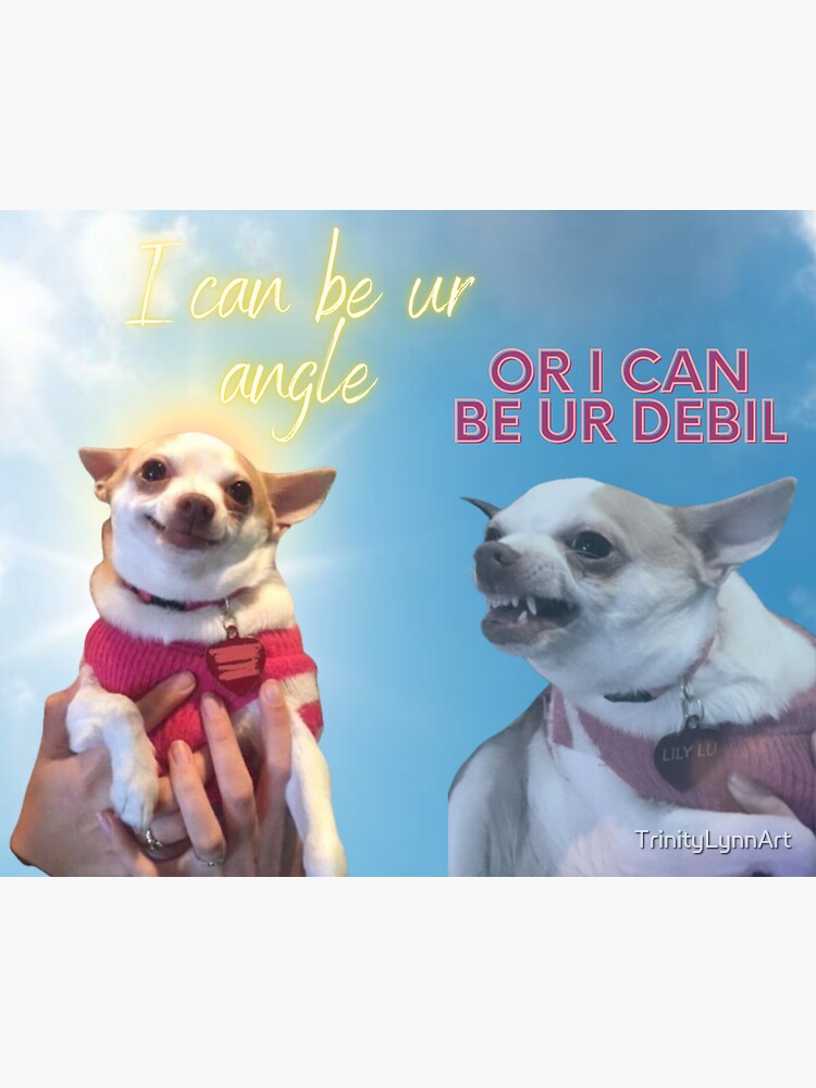 Debil and Angle Chihuahua &quot; Sticker for Sale by TrinityLynnArt 