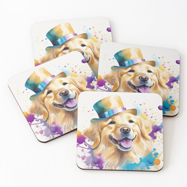 Item preview, Golden Retriever Dog Portrait With Top Hat designed and sold by Wolfheartart.
