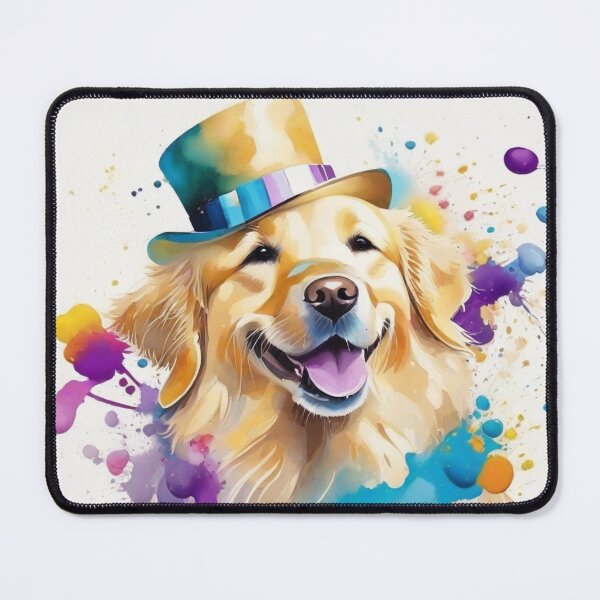 Item preview, Golden Retriever Dog Portrait With Top Hat designed and sold by Wolfheartart.