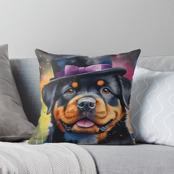 Item preview, Rottweiler Dog Portrait With A Top Hat designed and sold by Wolfheartart.