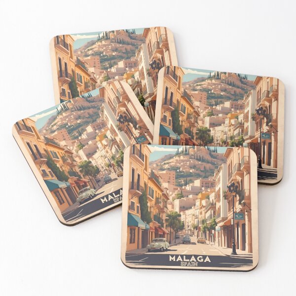 Item preview, Malaga Vintage Retro Travel Art designed and sold by Ceemko's Vintage Corner.