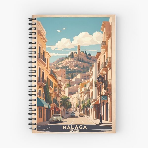 Item preview, Malaga Vintage Retro Travel Art designed and sold by Ceemko's Vintage Corner.