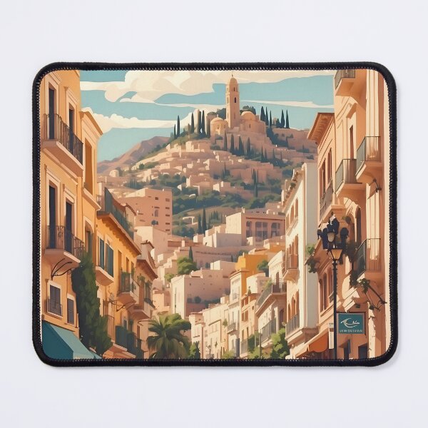 Item preview, Malaga Vintage Retro Travel Art designed and sold by Ceemko's Vintage Corner.