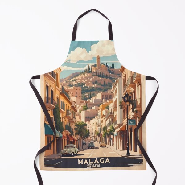 Item preview, Malaga Vintage Retro Travel Art designed and sold by Ceemko's Vintage Corner.