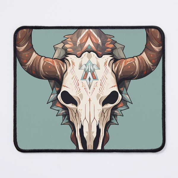 Item preview, Seafoam Accented Western Horned Cow Skull designed and sold by meganohm.