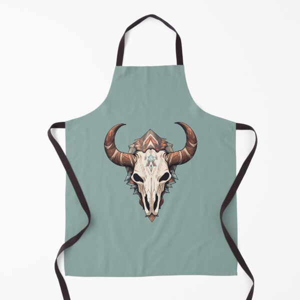 Item preview, Seafoam Accented Western Horned Cow Skull designed and sold by meganohm.