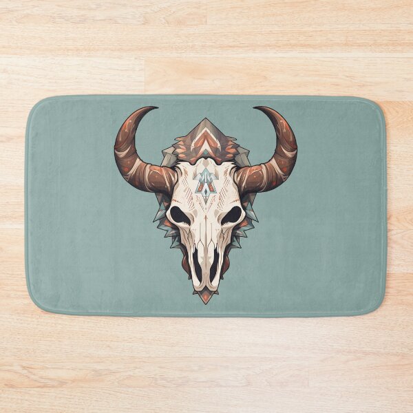 Item preview, Seafoam Accented Western Horned Cow Skull  designed and sold by meganohm.