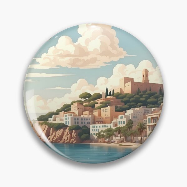 Item preview, Ibiza Vintage Retro Travel Art designed and sold by Ceemko's Vintage Corner.